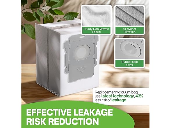 HUFITION 12 Pack - Vacuum Bags for iRobot Roomba