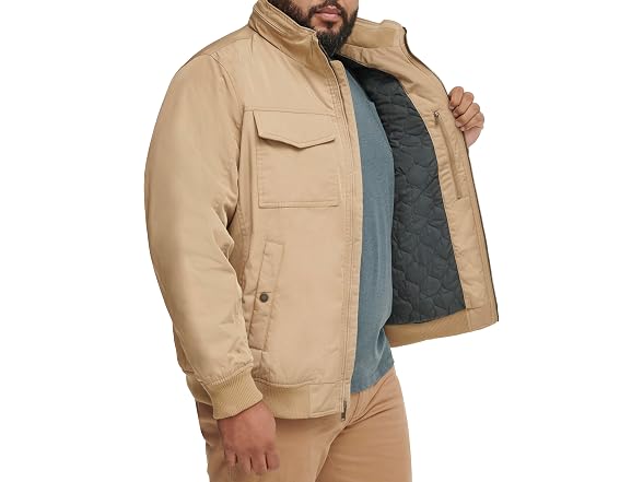 Dockers Men Quilted Lined Flight Bomber Jacket
