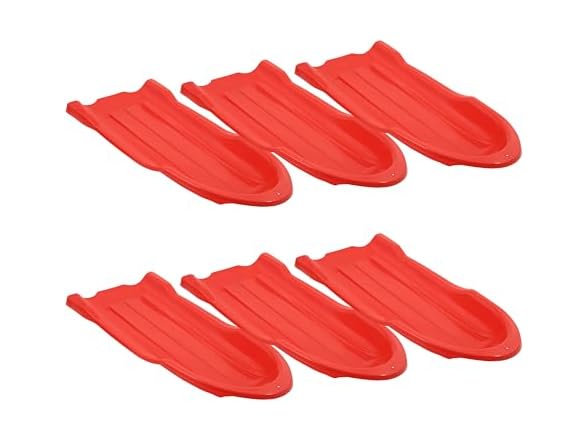 Superio Toboggan Snow Sled for Kids and Adults, 46" Red), 6 Pack