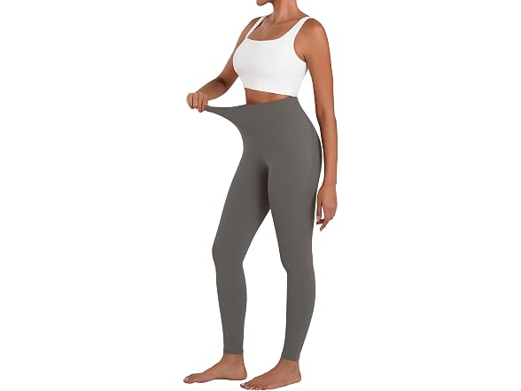 Sunzel Womens Leggings 28in M Charcoal Grey W/Pockets