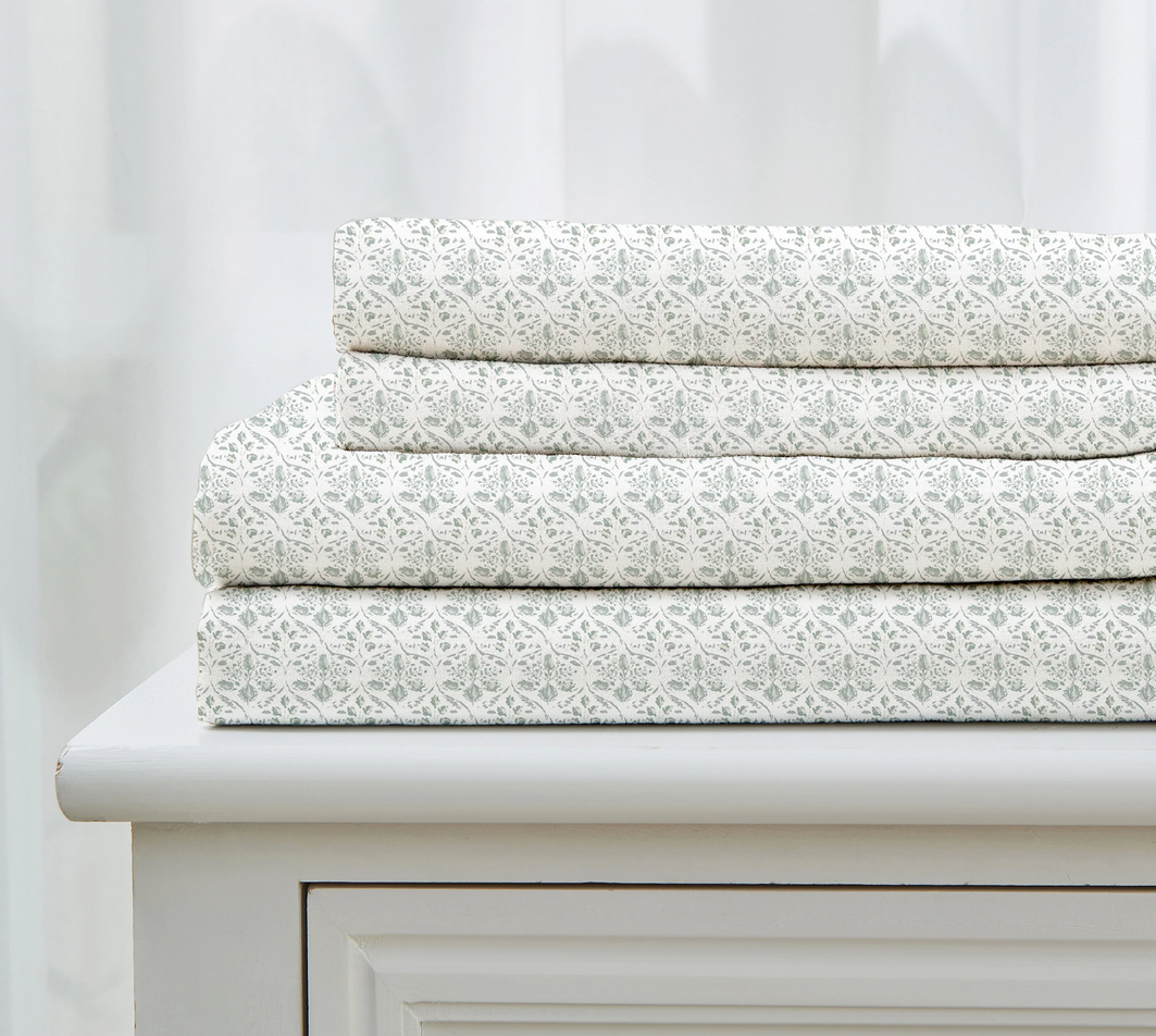 Patina Vie Printed Microfiber Sheet Set - Gallery 12