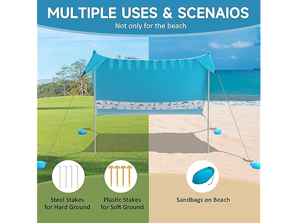 VILLEY Beach Tent Sun Shelter UPF50+ 5 Person