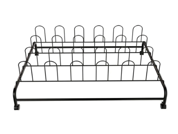 J&V Textiles Black UTB Rolling Shoe Rack