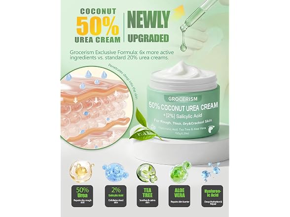 Grocerism 50% Coconut Urea Foot Cream Pack of 2