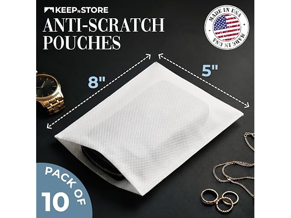 Pack of 10 Anti-Scratch Pouches, 5" x 8"