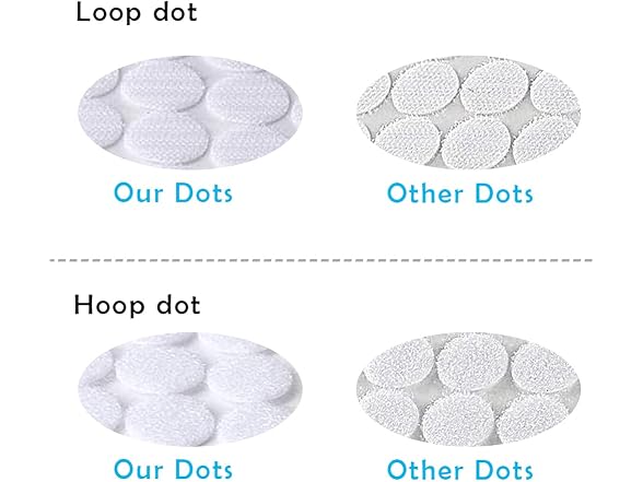 Self Adhesive Hook Loop Dots 1000Pc 0.59"