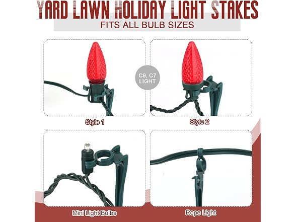 7.5 Inch Christmas Light Stakes, 100 Pcs