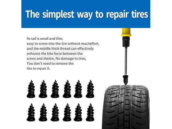 VIPFIT 40PCS Tire Repair Nail Kit