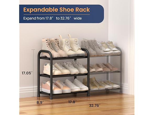 ENJOYBASICS 3 Tier Expandable Shoe Rack - Gallery 2