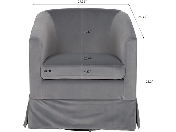 Tzou Modern Swivel Chair, Grey