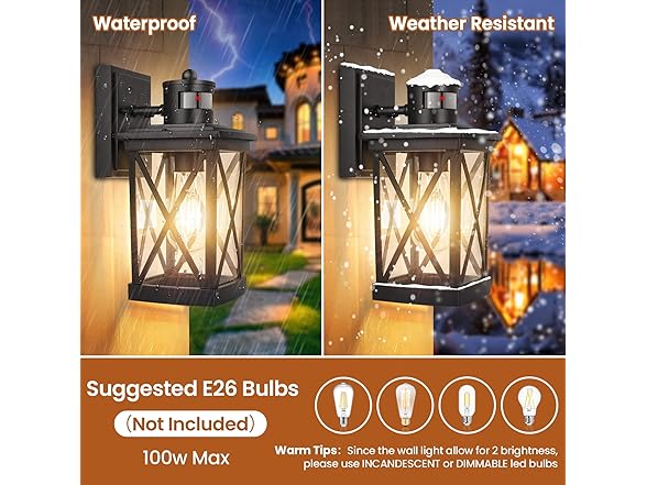 TOBUSA Motion Sensor Outdoor Lighting for House