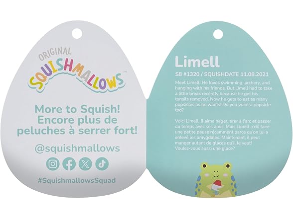 Squishmallows Original 8-Inch Limell Frog