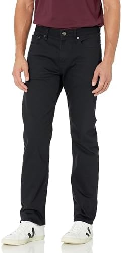 Amazon Essentials Men's Straight-Fit Stretch Jean, Black, 38W x 29L