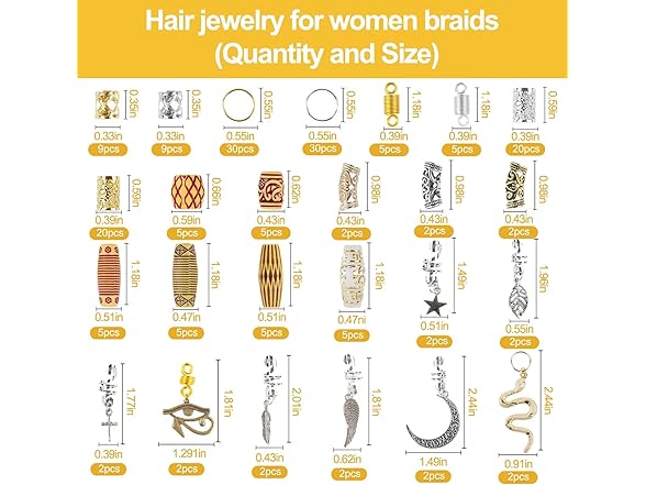 Nafaboig 180PCS Dreadlock Accessories