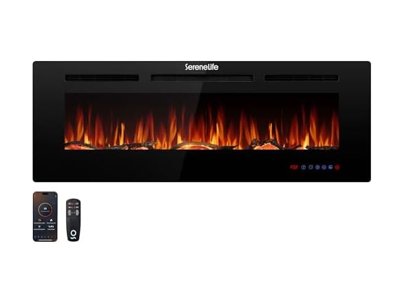 SereneLife Electric Fireplace Insert with Heater