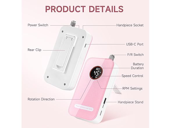 HQMPHQ Professional Nail Drill Electric File