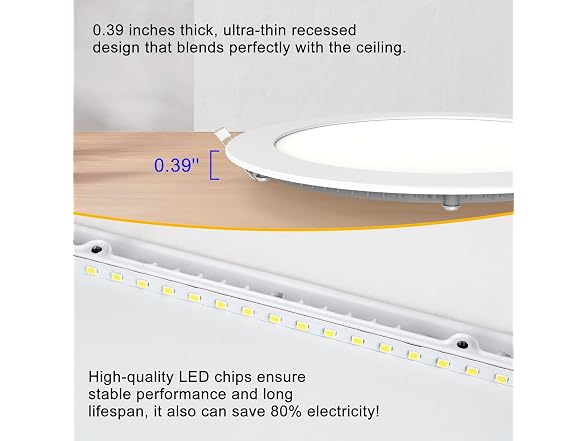 Aolyty Ultra Thin 6W LED Ceiling Panel