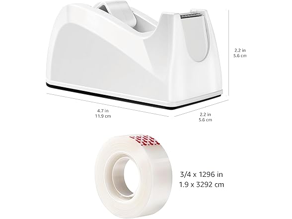 Amazon Basics Tape Dispenser with Refill Rolls - 3/4" x 1300"