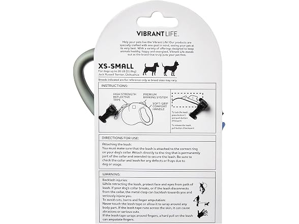 Vibrant Life Retractable Tape Leash
