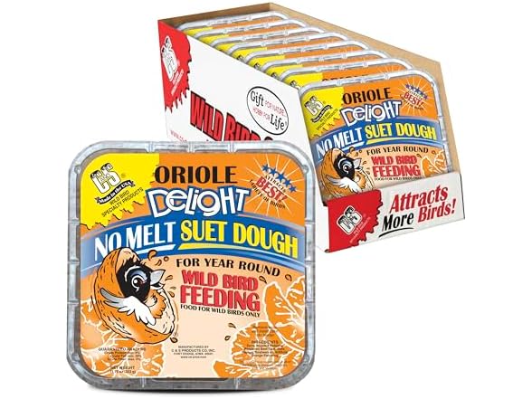 C&S Oriole Delight No Melt Suet Dough, Suet Cakes