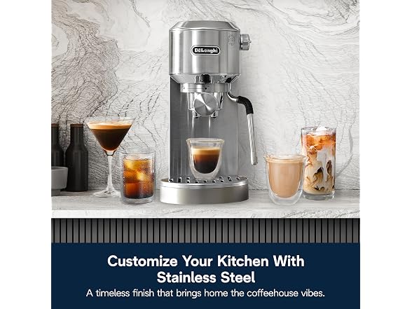 De'Longhi Dedica Duo Compact Espresso Machine Stainless Steel
