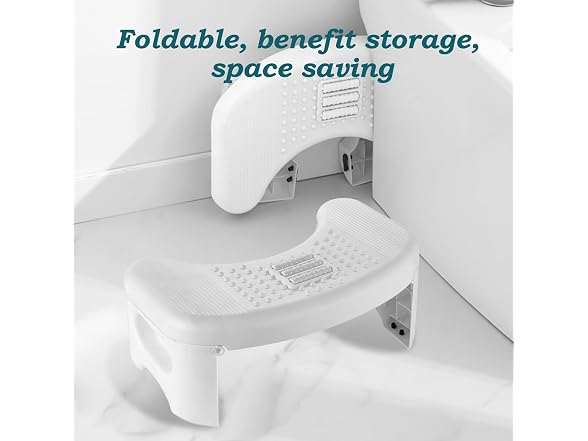 Demiwise Bathroom, Non-Slip Foldable Toilet Step Stool