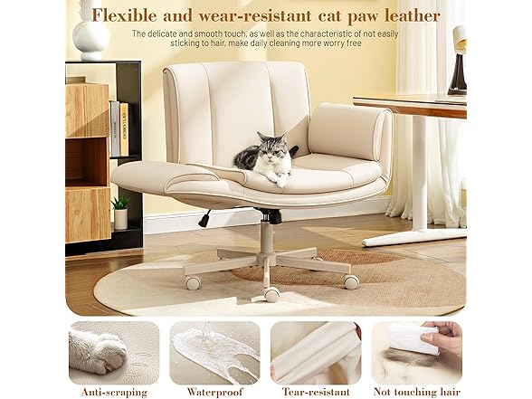 HeroSet W0893 Criss Cross Chair with Wheels Armrests 3