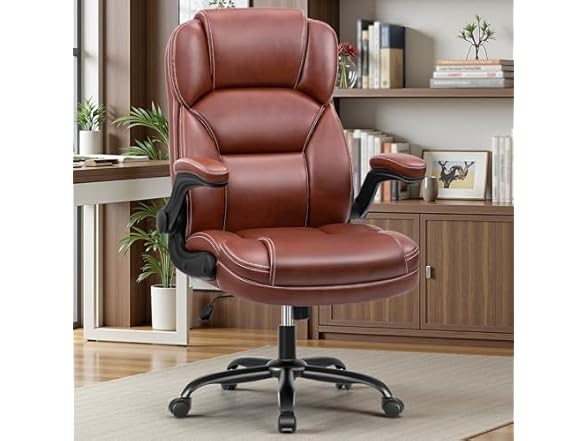 PU Leather Executive Office Chair, Ergonomic Mid-Back Comput (Open Box)
