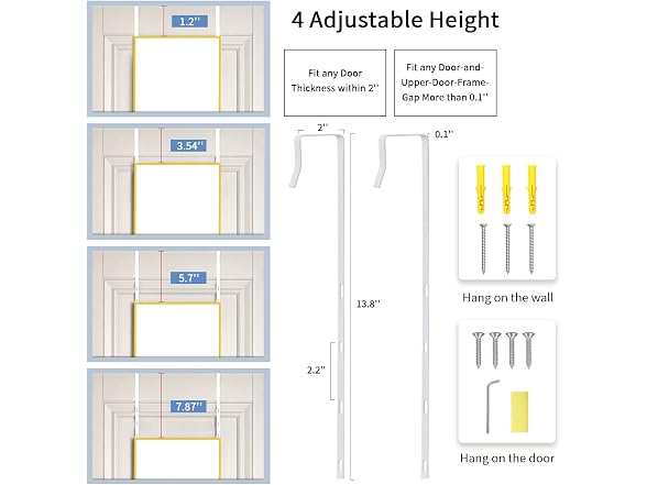 16" x 50" Adjustable Height Over