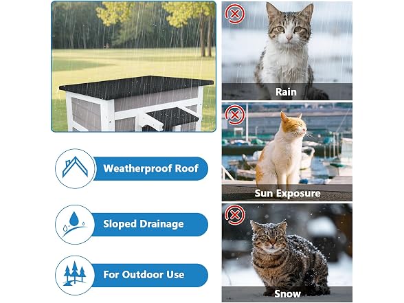 Outdoor Cat House Feral Cat Shelter Weatherproof