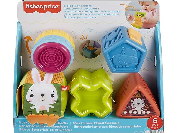 Fisher-Price Baby Toy Busy Activity Sensory Blocks