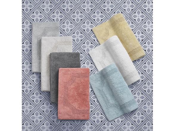 Laura Ashley - Reversible Cotton Bath Mat 2-Pc Set, Charcoal
