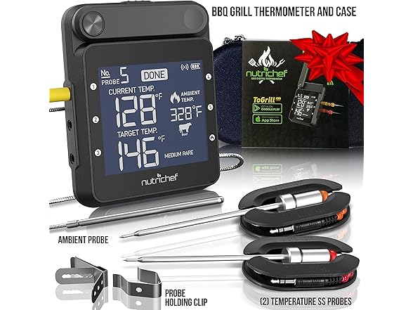 NutriChef WiFi Grill Meat Thermometer