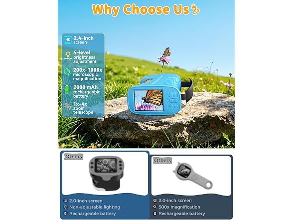 Kids Borescope 1000X 4K Mini Microscope