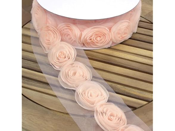 LUV Ribbon White 2 3/4" Inch Blooming lace Flower Ribbon
