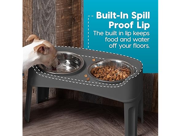 IRIS USA Elevated Dog Bowls Adjustable Stand