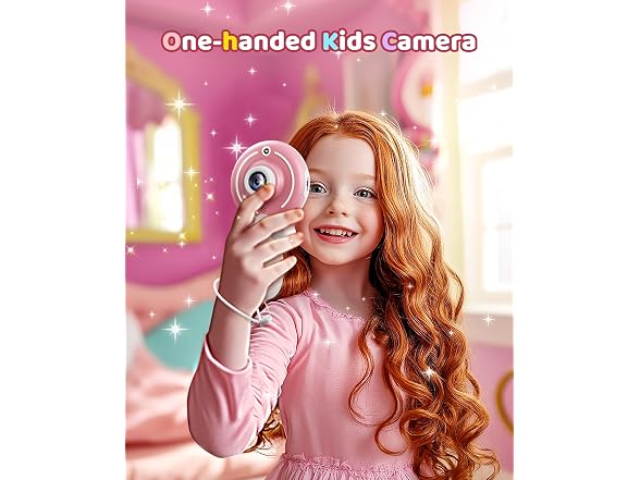 TEKFUN Kids Digital Camera Toy 32GB SD Pink