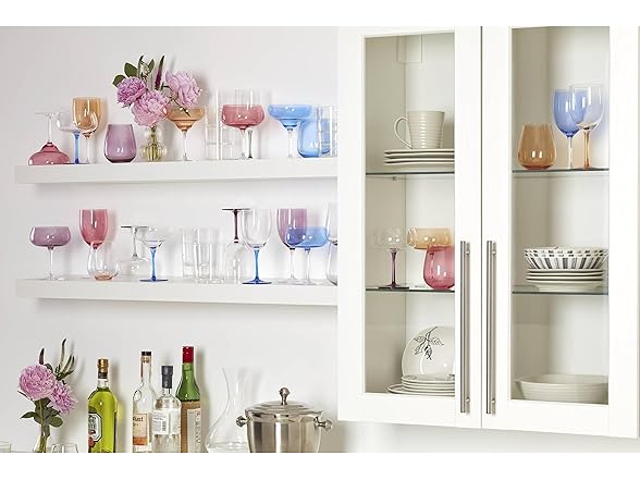 Oneida True Colors Stemless Wine Glasses, Set Of 4