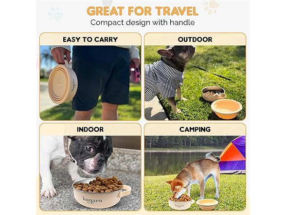 HANARA 2-in-1 Insulated Dog Bowl