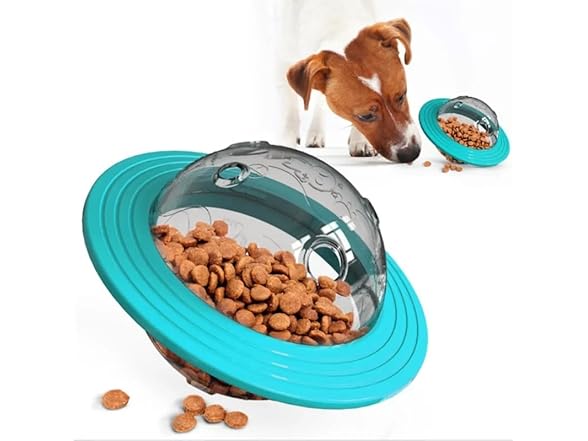Durable Dog Toys Interactive Wobble Ball Food Feeder