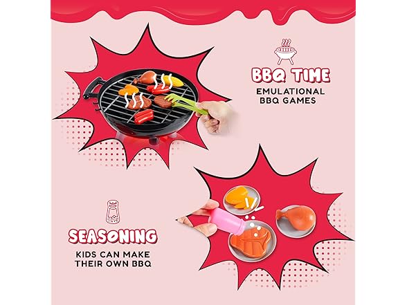 24 Piece Kids BBQ Cooking Playset