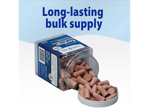 TheraCare Soft Foam Earplugs, 50 Pairs Per Jar