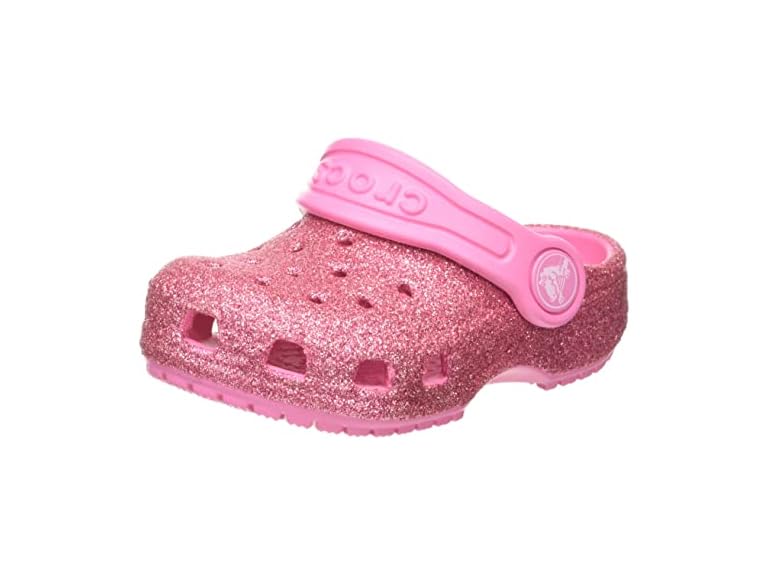 Crocs Classic Glitter Big Kids Clog Pink Size J3