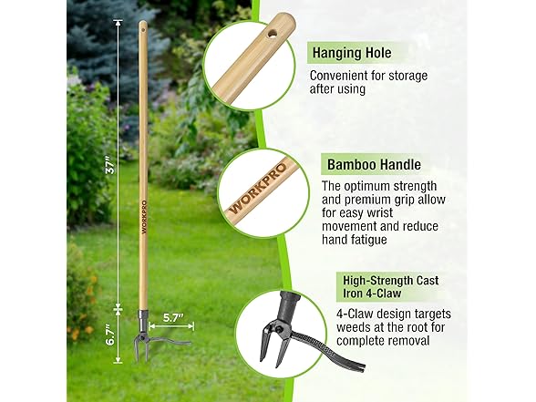 WORKPRO Weed Puller Tool Pick Color