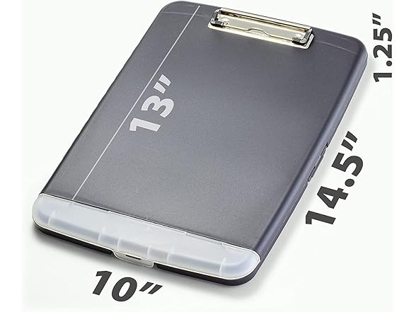 Officemate Slim Clipboard Storage Box, Charcoal