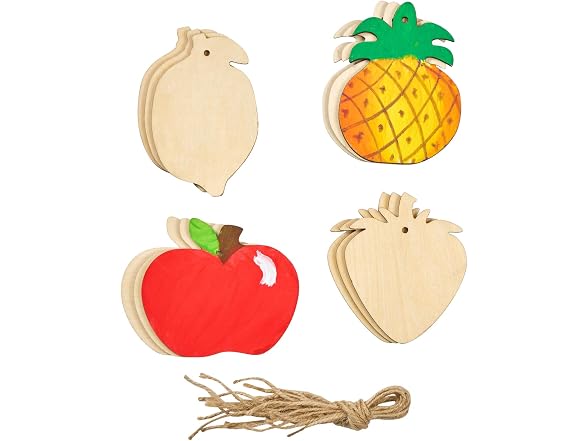 Colorations Decorate Your Own Wooden Fruit Shape Ornaments