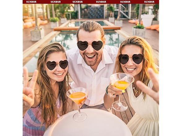 SUNBSR Rimless Heart Sunglasses
