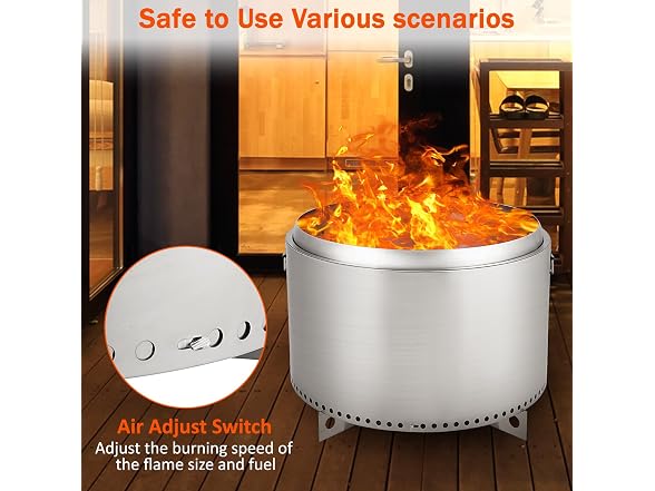 27in Smokeless Fire Pit Stainless
