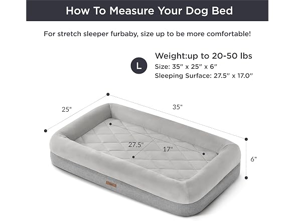 LE SURE Memory Foam Dog Bed - Orthopedic