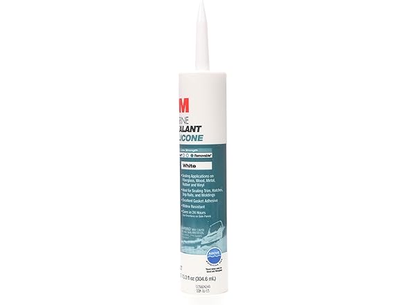 3M 3M Marine Grade Silicone Sealant, 08027, For Boats and 